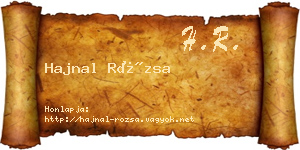 Hajnal Rózsa névjegykártya
